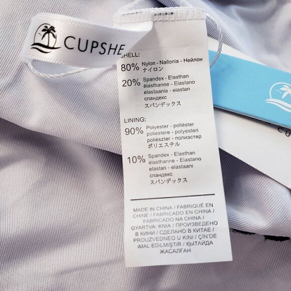 Cupshe Bikini Bottom Size L Blue White Black Trim Cheeky NEW - Picture 6 of 7